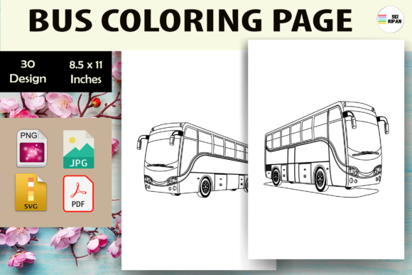 Bus Coloring Page - KDP: A Creative Asset