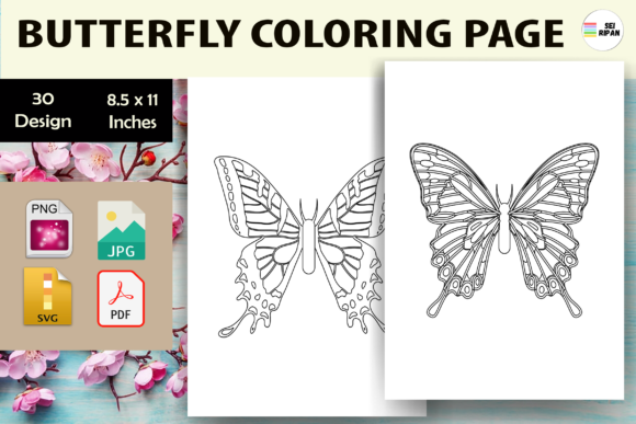 Butterfly Coloring Page - KDP: A Versatile Resource for Creative and Business Projects