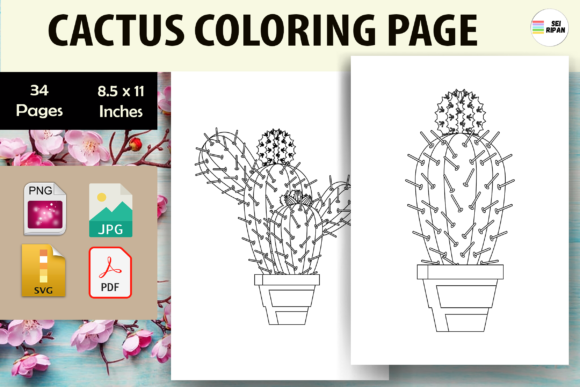Cactus Coloring Page - KDP: A Creative and Versatile Resource