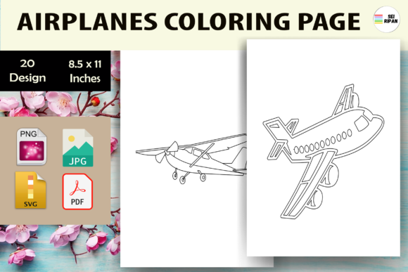 Engaging Airplanes Coloring Pages for KDP