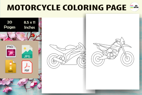 Explore Creative Possibilities with Motorcycle Coloring Page 2 - KDP
