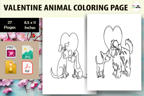 Explore Creative Possibilities with Valentine Animal Coloring Page 2 - KDP
