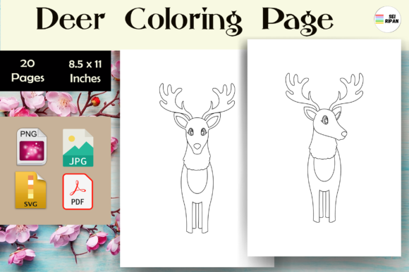 Explore Creativity with Deer Coloring Page 2 - KDP