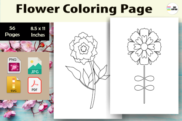 Flower Coloring Page - KDP: A Creative and Versatile Tool for Your Publishing Business