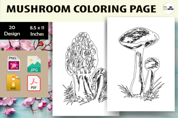 Mushroom Coloring Page for Kids - KDP: A Creative and Engaging Resource