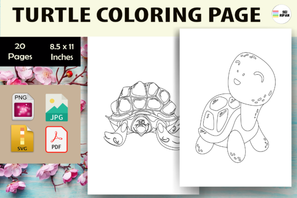 Turtle Coloring Page 2 - KDP: A Creative and Versatile Resource for Your Publishing Projects