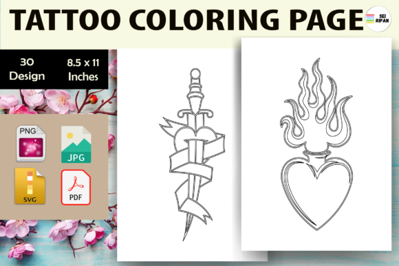 Unlock Creativity with Tattoo Coloring Page 2 - KDP